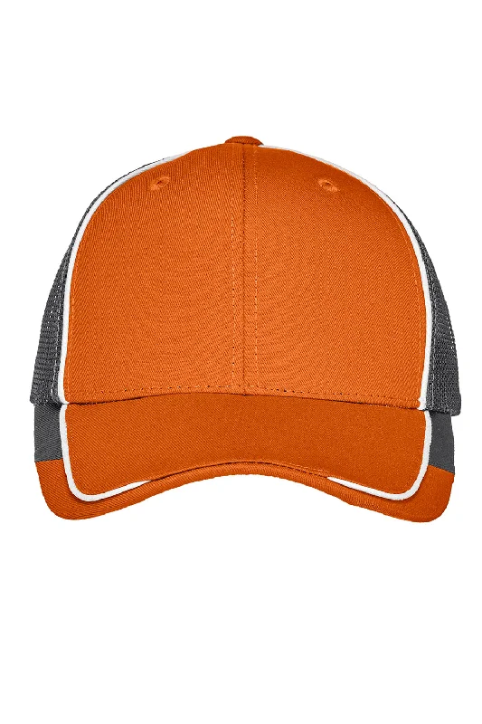 Mens hats for warm evenings-Port Authority Mens Adjustable Hat - Flare Orange/White/Magnet Grey