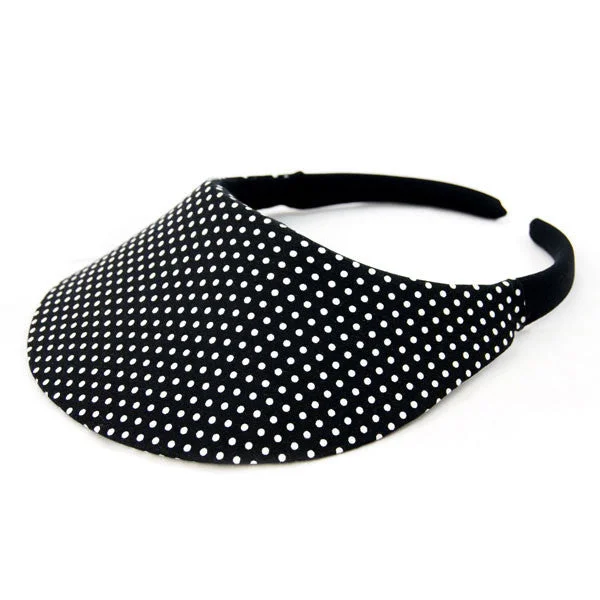 Beanies & Headbands with Tight Band-No Headache - Midsize Polka Dot Visor Hat