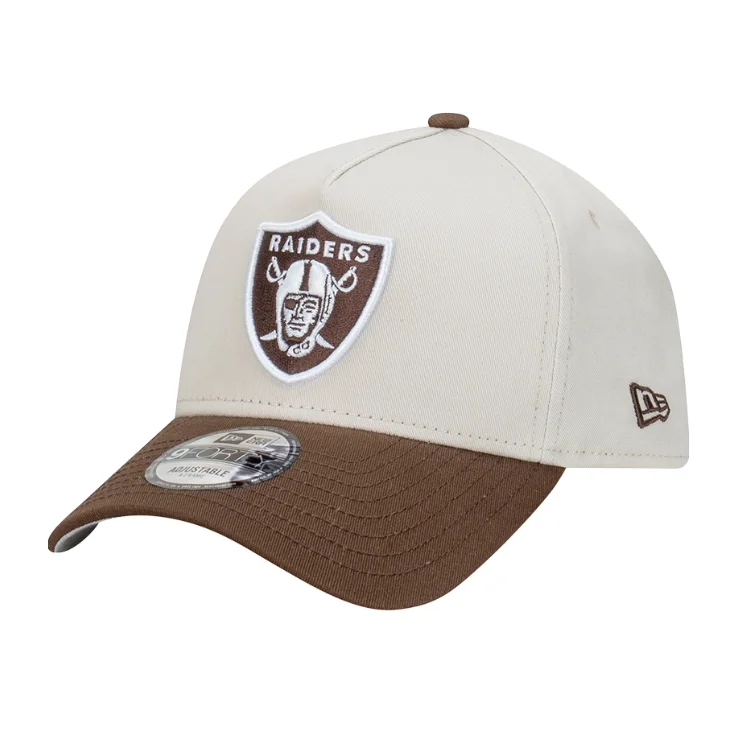 Beanies & Headbands for Sleek Style-New Era Las Vegas Raiders 9FORTY A Frame - Vintage Stone/Walnut