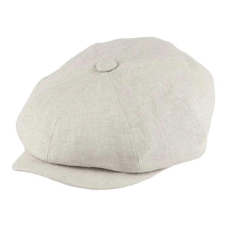 Beanies & Headbands for Rainy Seasons-Failsworth Linen Alfie Cap - Natural