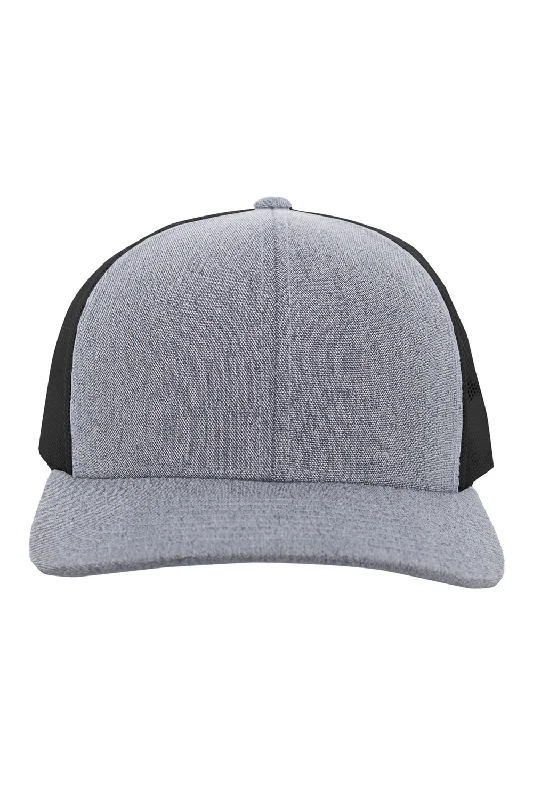 Mens hats with hand-drawn prints-Pacific Headwear Mens Snapback Trucker Mesh Hat - Graphite Grey/Black