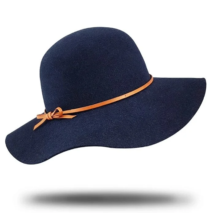 Beanies & Headbands for Lazy Days-Stanton Evalina Wide Brimmed Hat - Navy