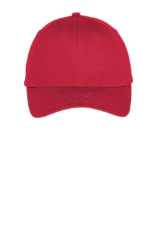 Mens hats with chic style-Port & Company Mens Twill Adjustable Hat - Red