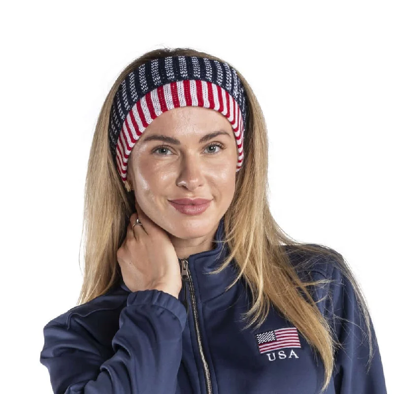 Beanies & Headbands for Loose Comfort-Made in USA Stars and Stripes Knit Headband