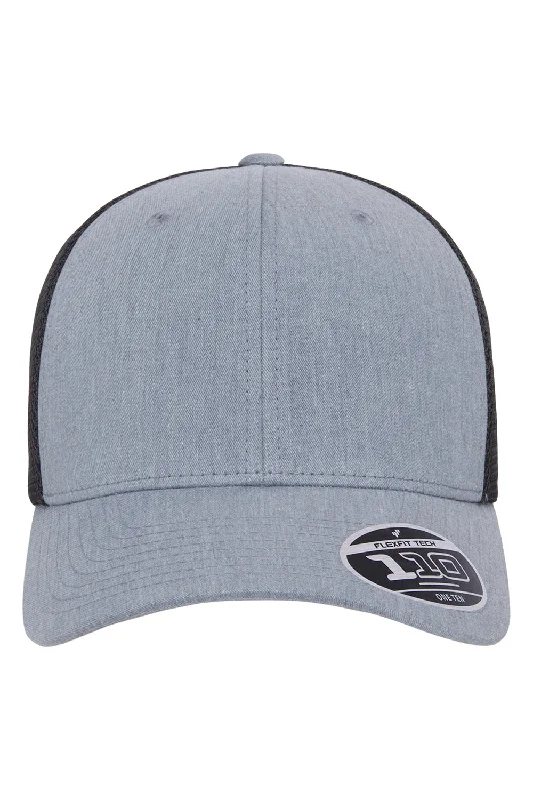 Mens hats with eco-conscious fabric-Flexfit Mens Mesh Adjustable Hat - Heather Grey/Black