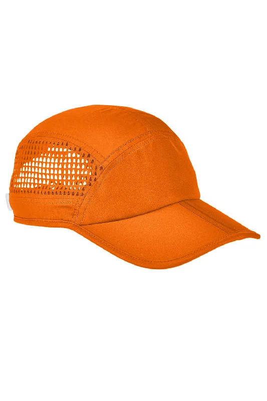 Mens hats for wet conditions-Big Accessories Mens Performance Foldable Bill Adjustable Hat - Bright Orange