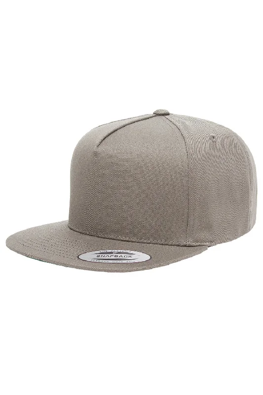 Mens hats with breathable fabric-Yupoong Mens Adjustable Hat - Grey