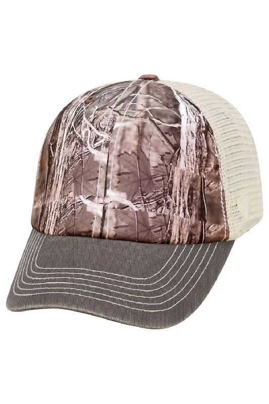 Mens hats with stretch support-J America Mens Offroad Snapback Hat - Outdoor Camo