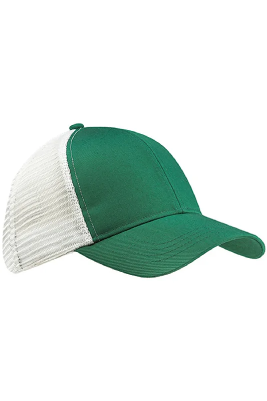 Mens hats for foggy weather-Econscious Mens Adjustable Trucker Hat - Green/White