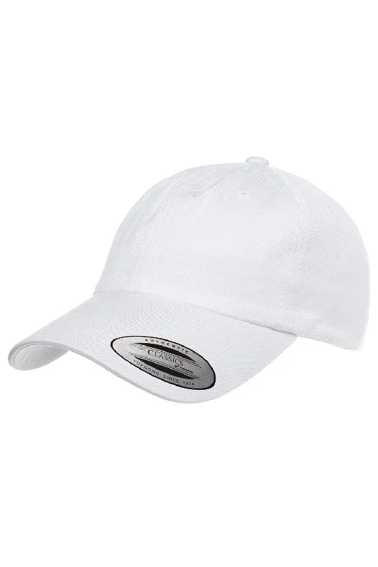 Mens hats for soothing nights-Yupoong Mens Adjustable Hat - White