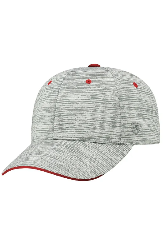 Mens hats for calm nights-J America Mens Ballaholla Snapback Hat - Grey/Red