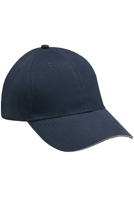 Mens hats for daily wear-Adams Mens Performer Moisture Wicking Adjustable Hat - Navy Blue/Khaki