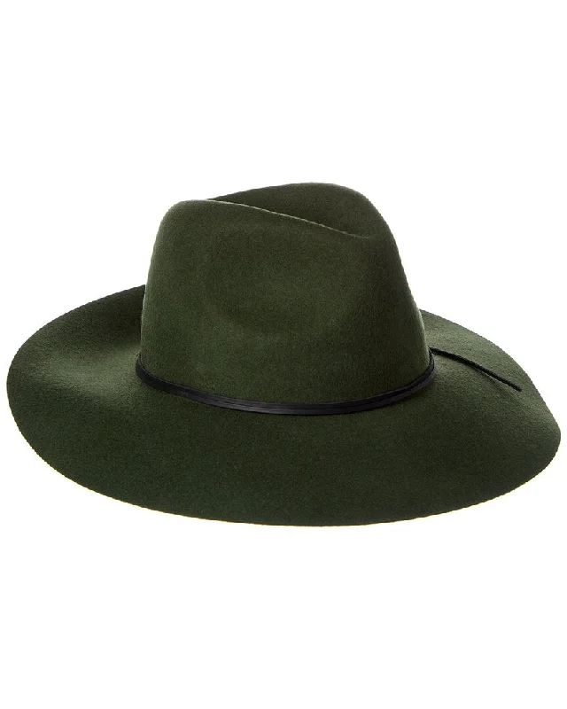 Wool hats for stylish head coverings in cold weather-Phenix Wide Brim Leather-Trim Wool Fedora