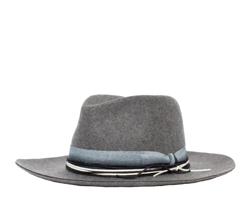 Wool hats for adventurous snow excursions-Goorin Bros Langum Wool Felt Wide Brim Fedora Hat Grey 100-0050-GRY