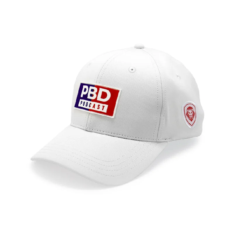 Beanies & Headbands for Formal Wear-PBD Podcast White Snapback hat