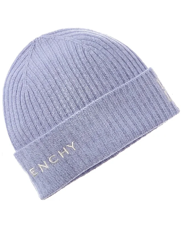 Wool hats for cozy mountain trips-Givenchy Ribbed 4G Wool & Cashmere-Blend Beanie