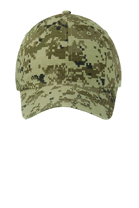 Mens hats for summer evenings-Port Authority Mens Digital Ripstop Camouflage Hat - Green Camo