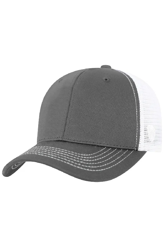 Mens hats with organic wool-J America Mens Ranger Snapback Hat - Charcoal Grey/White