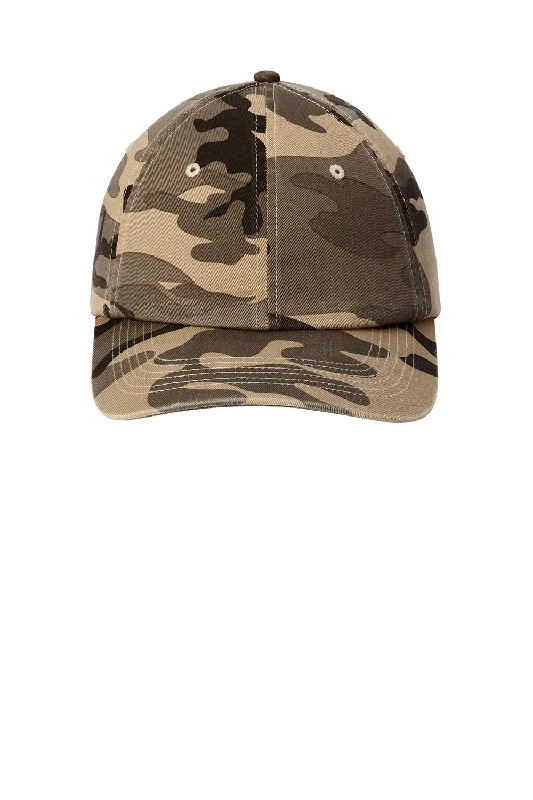 Mens hats for fitness class-Port Authority Mens Camouflage Hat - Desert Camo