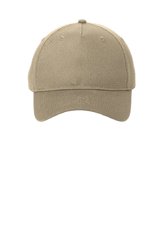 Mens hats with soft padding-Port & Company Mens Twill Adjustable Hat - Khaki