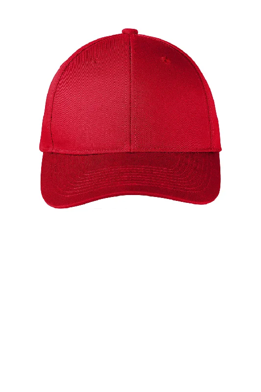 Mens hats with warm lining-Port Authority Mens Fine Twill Snapback Hat - Red