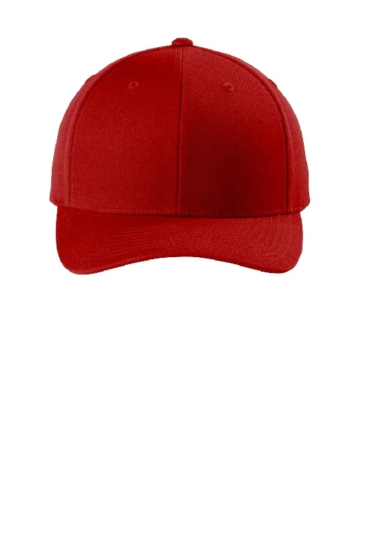 Mens hats with cool tones-Sport-Tek Mens Curve Bill Snapback Hat - True Red