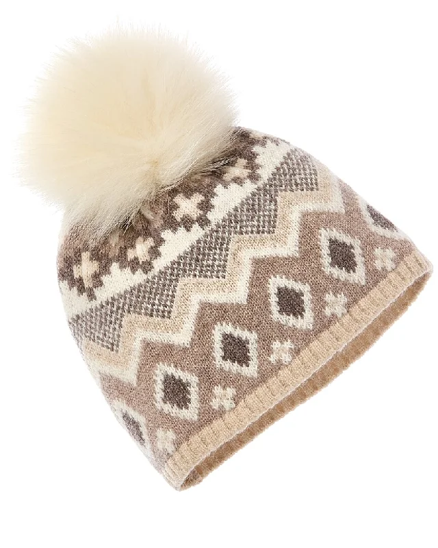 Wool hats for cold-weather snow trips-Hannah Rose Adeline Fairisle Wool & Angora-Blend Hat