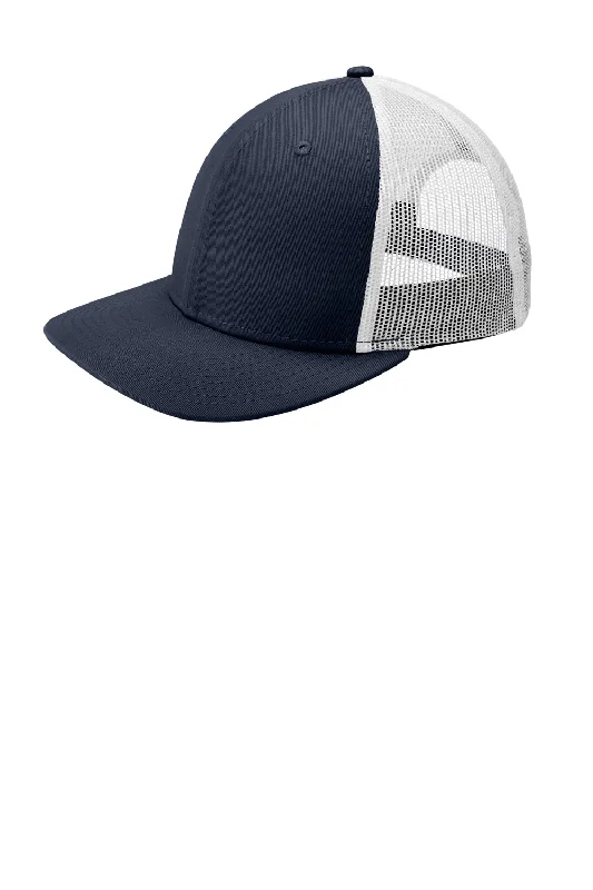 Mens hats with chic designs-New Era Mens Low Profile Snapback Trucker Hat - Deep Navy Blue/White