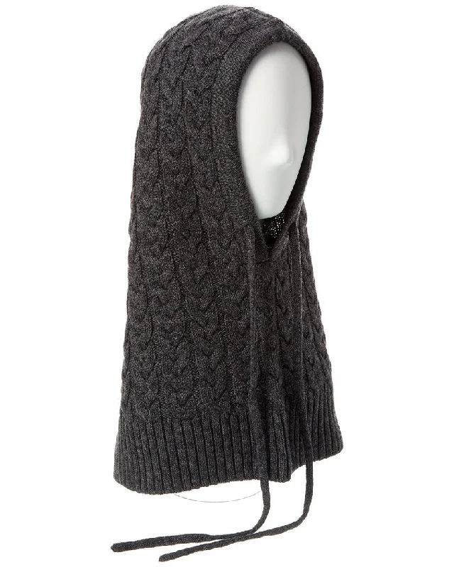 Wool hats for winter warmthForte Cashmere Basic Wool & Cashmere-Blend Hood