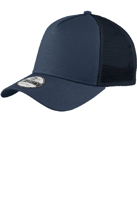 Mens hats with retro designs-New Era Mens Adjustable Trucker Hat - Navy Blue