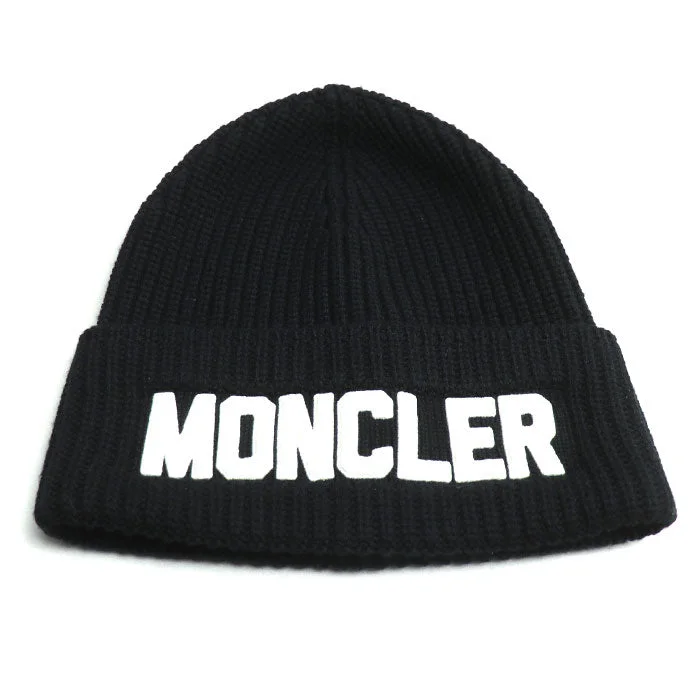 Wool hats for versatile winter wear-Moncler Wool Knit Cap Black Unisex