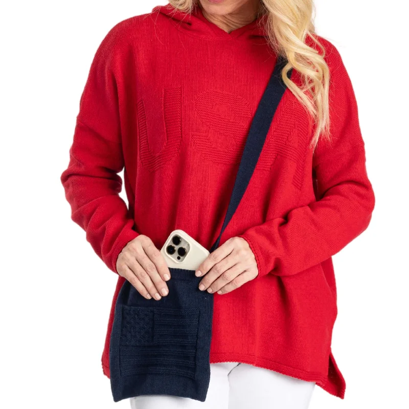 Beanies & Headbands for Senior Ease-Town Pride Made in USA Sweater Crossbody Flag Everything Bag