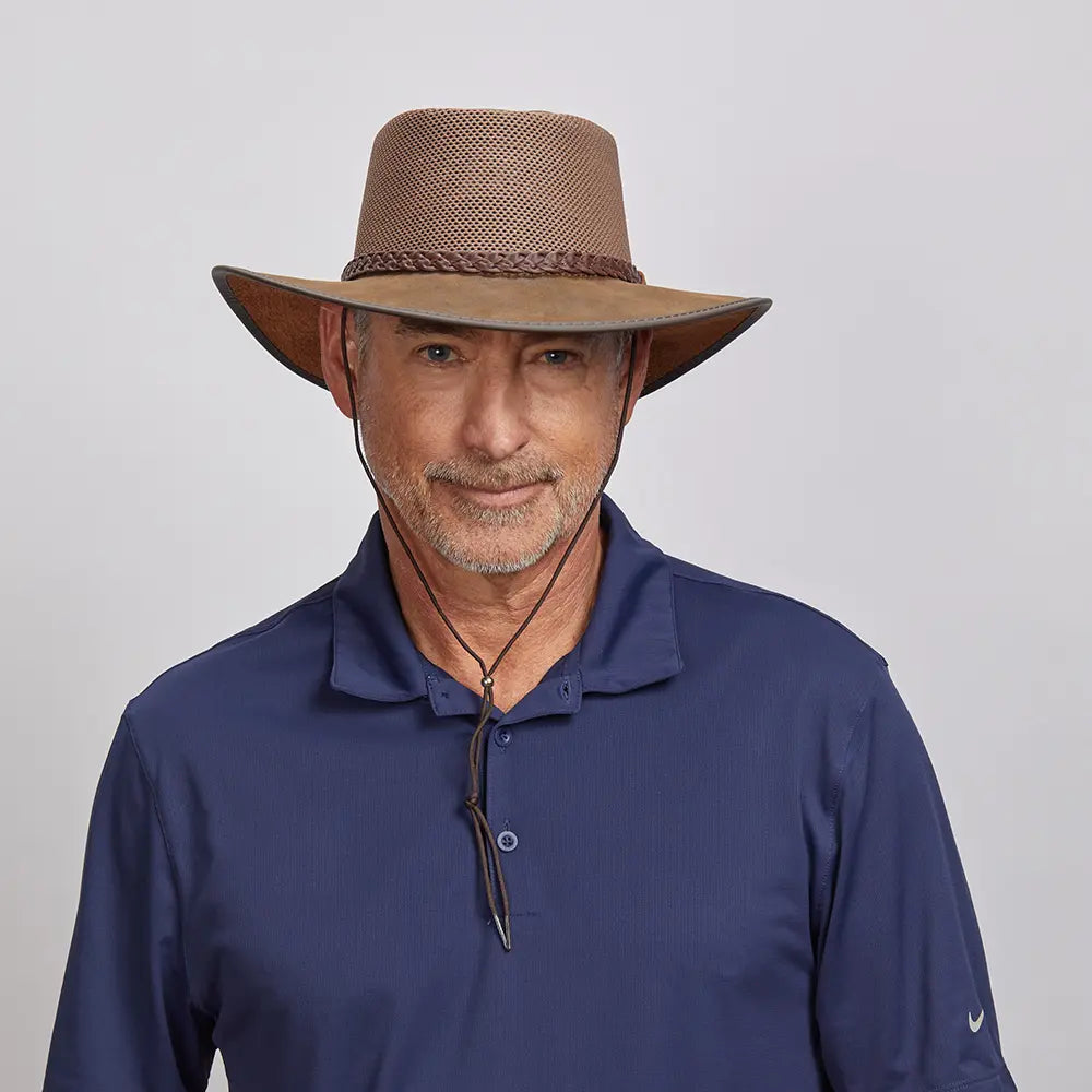 Sun hat for ponytails-Breeze | Mens Wide Brim Sun Hat