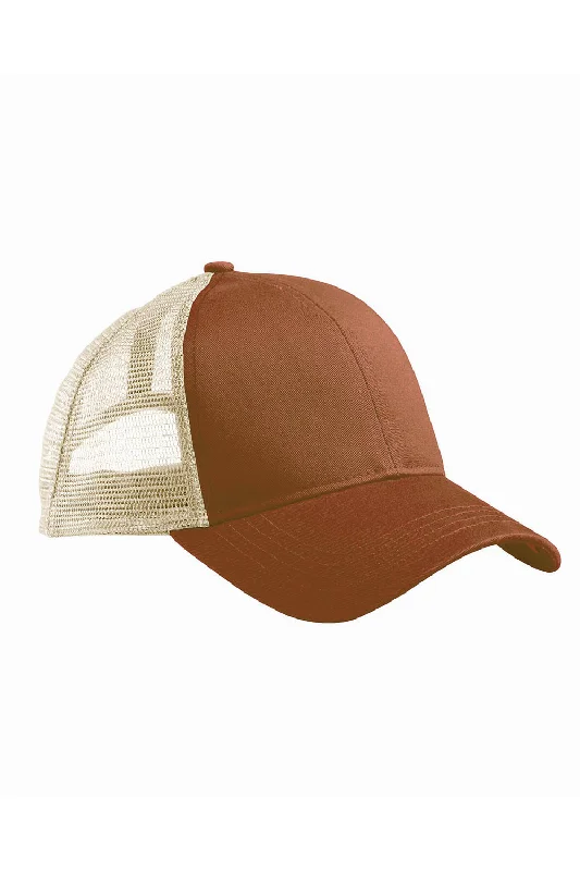 Mens hats for quick strolls-Econscious Mens Adjustable Trucker Hat - Legacy Brown/Oyster