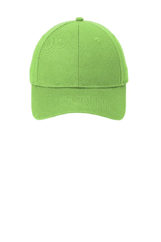 Mens hats with neutral tones-Port & Company Mens Twill Adjustable Hat - Lime Green