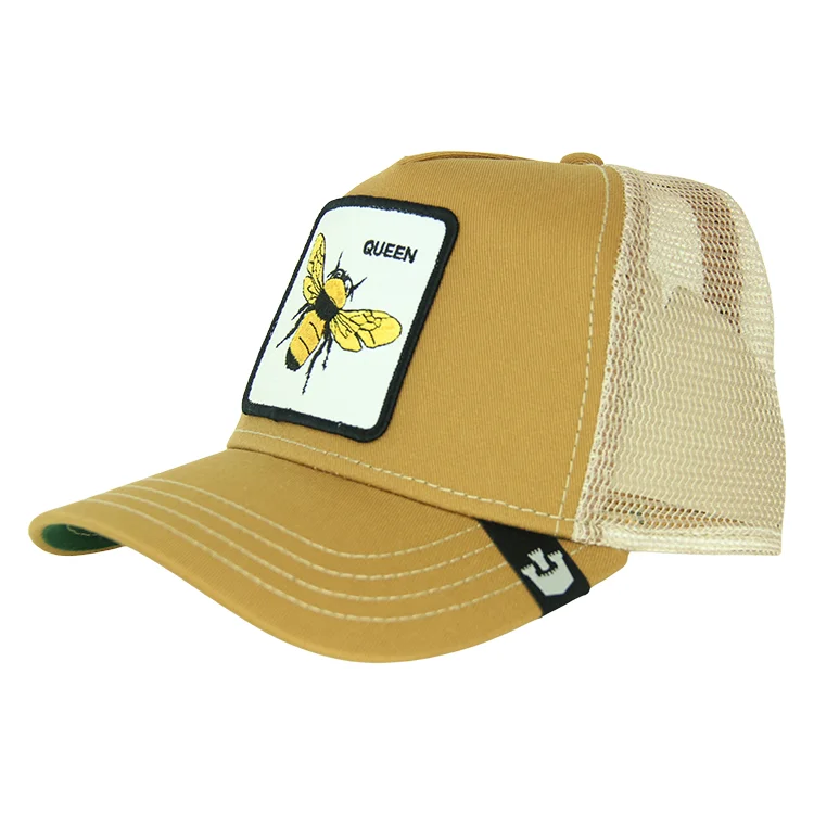 Beanies & Headbands for Beach Trips-Goorin Brothers Queen Bee Trucker - Khaki