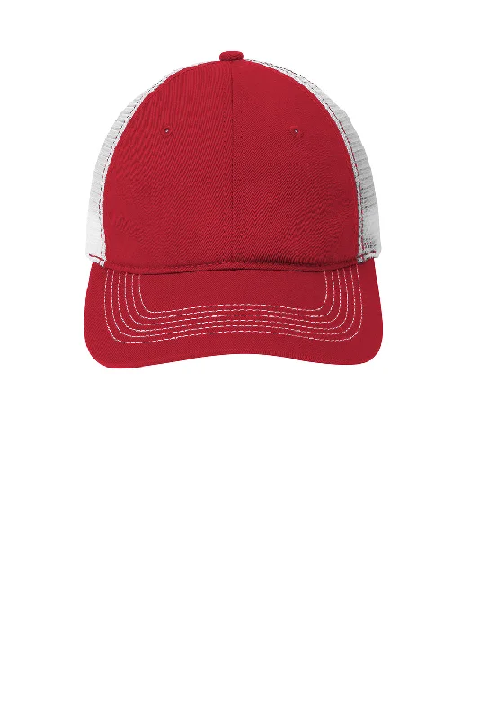 Mens hats for overnight trips-District Mens Adjustable Hat - Red/White