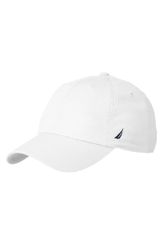 Mens hats for short trips-Nautica Mens J Class Adjustable Hat - White