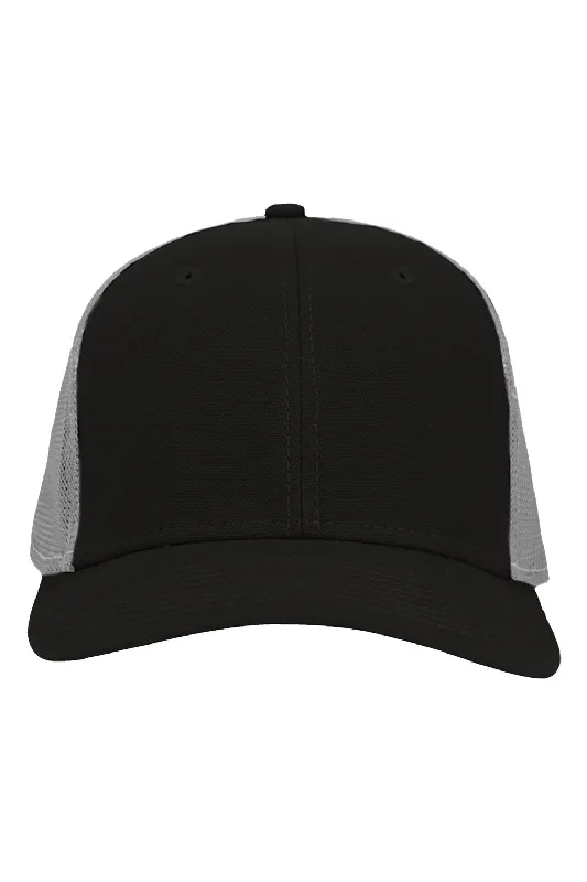 Mens hats with durable material-Dri Duck Mens Hudson Flex Snapback Hat - Black/Fog Grey