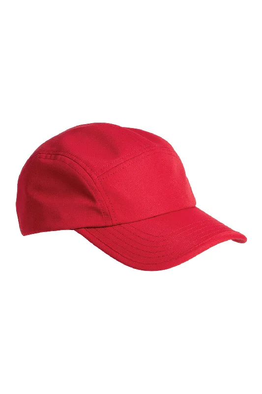 Mens hats for rainy climates-Big Accessories Mens Pearl Performance Adjustable Hat - Red