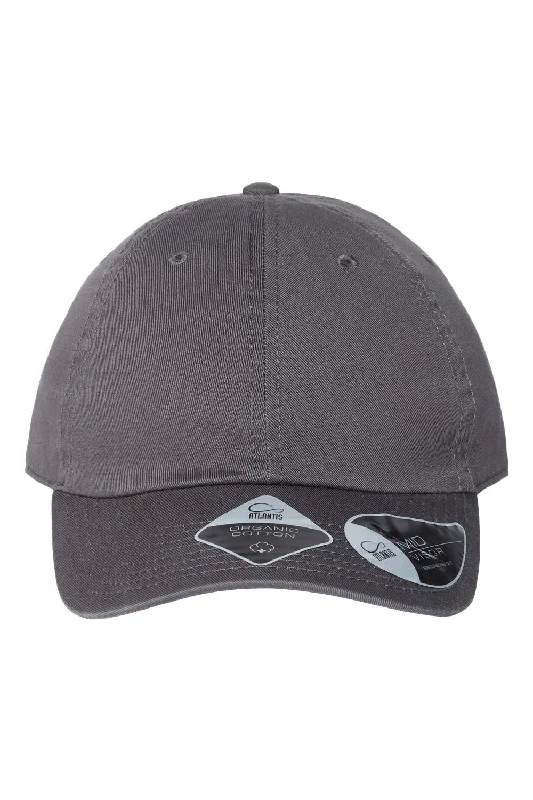 Mens hats for softball-Atlantis Headwear Mens Sustainable Adjustable Dad Hat - Dark Grey