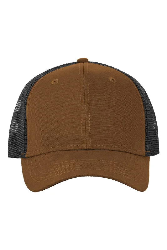 Mens hats with plush fabric-Dri Duck Mens Cayon Snapback Hat - Saddle Brown