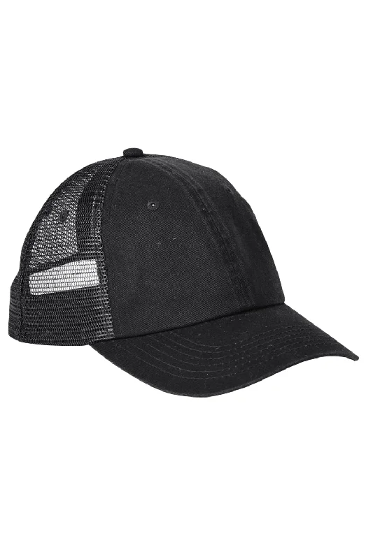 Mens hats with durable texture-Adams Mens Vibe Adjustable Trucker Hat - Black