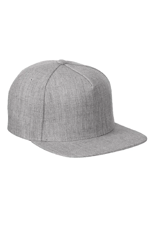 Mens hats for scenic strolls-Yupoong Mens Adjustable Hat - Heather Grey