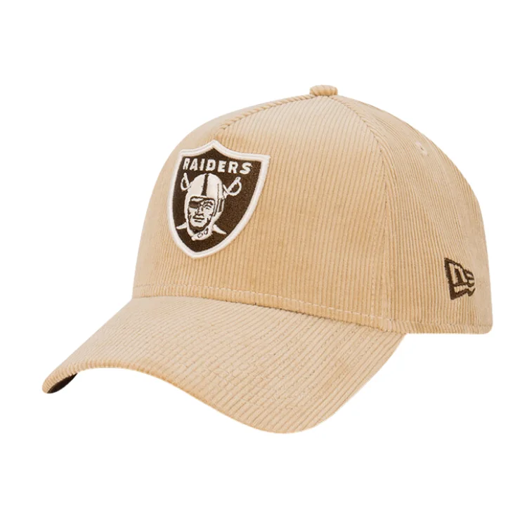 Beanies & Headbands for Party Wear-New Era Las Vegas Raiders 9FORTY A Frame Corduroy Cap - Camel/Walnut/Ivory