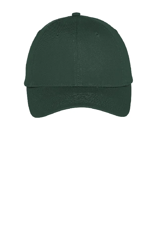 Mens hats with ribbed texture-Port & Company Mens Twill Adjustable Hat - Hunter Green