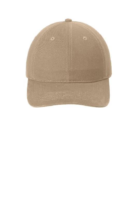 Mens hats for restful nights-Port & Company Mens Brushed Twill Adjustable Hat - Khaki