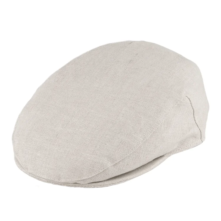 Beanies & Headbands with Rugged Design-Failsworth Irish Linen Flat Cap - Natural