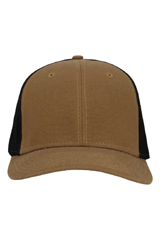 Mens hats with organic cotton-Dri Duck Mens Hudson Flex Snapback Hat - Field Khaki/Black