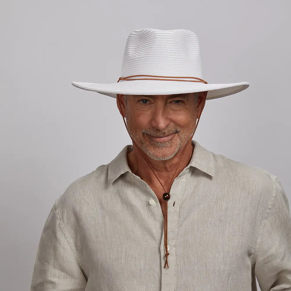 Sun hat for hypoallergenic-Felix | Mens White Wide Brim Straw Sun Hat